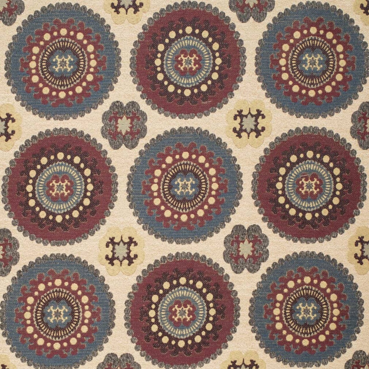 Rhubarb - Blue,purple Abstract Geometric,global Upholstery Fabric 54 Inches"